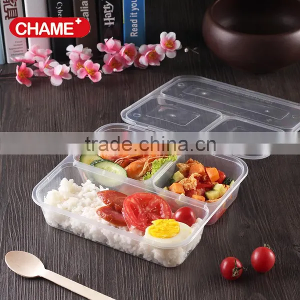 Injection Plastic Modling Type FDA 10pack 3-Compartment Plastic Food Containers With Lids (Black) photo-5