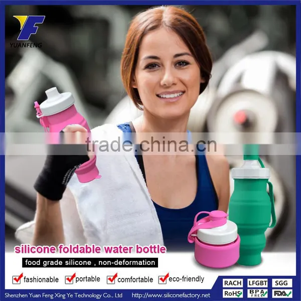 BPA Free Silicone Sports Water Bottle Wholesale photo-3