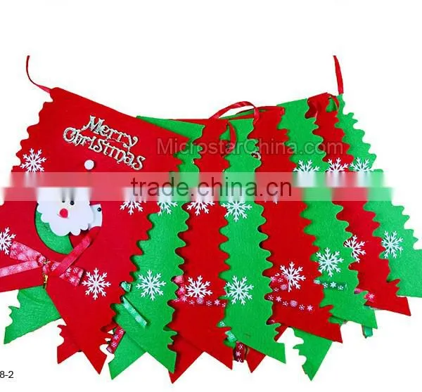 Green and Red Snowman Hanging Bunting Flags Christmas Bunting Hanging Banners photo-3