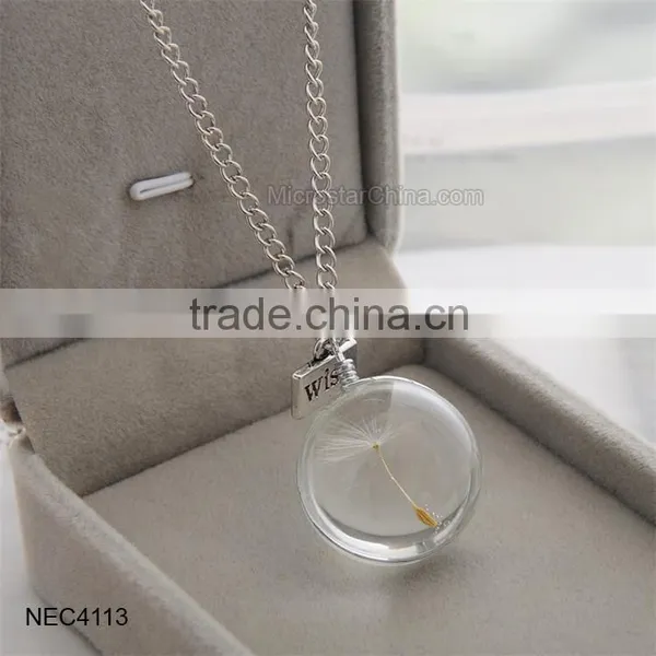 DIY Glass Bottle Pendant Necklace Dandelion Seed Necklace photo-5