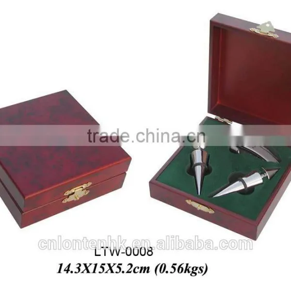 custom wooden wine gift box with wine opener