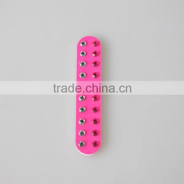 Wholesale Custom Bling Acrylic Rhinesone Nail File Emery Board Nail Care Coloful Nail File Factory photo-4
