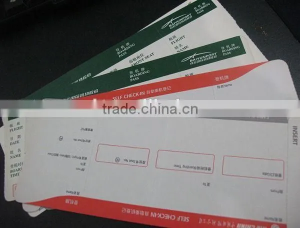 200g Thermal Paper Cheap Price Flight Boarding Pass Tickets Printed photo-4