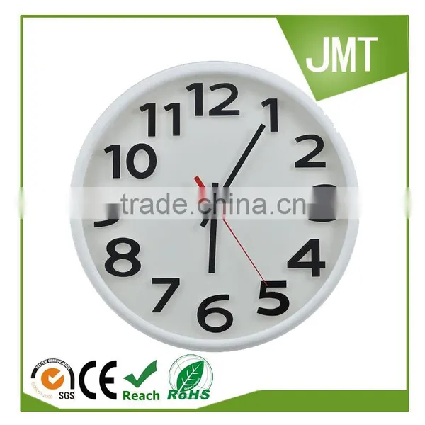 12 Inch Modern Concise Fashion 3D Digital Colorful Living Room Round Plastic Quartz Wall Clock photo-2