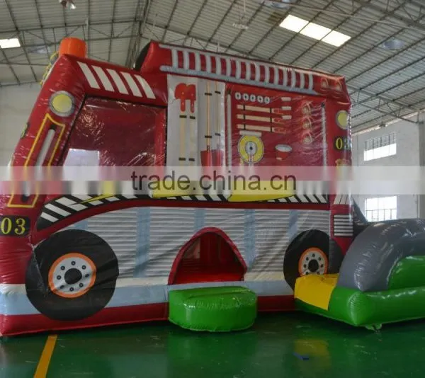 Popular Amusing Special Fire Car Combo Inflatable Bouncer Combo for Kids Paly photo-3