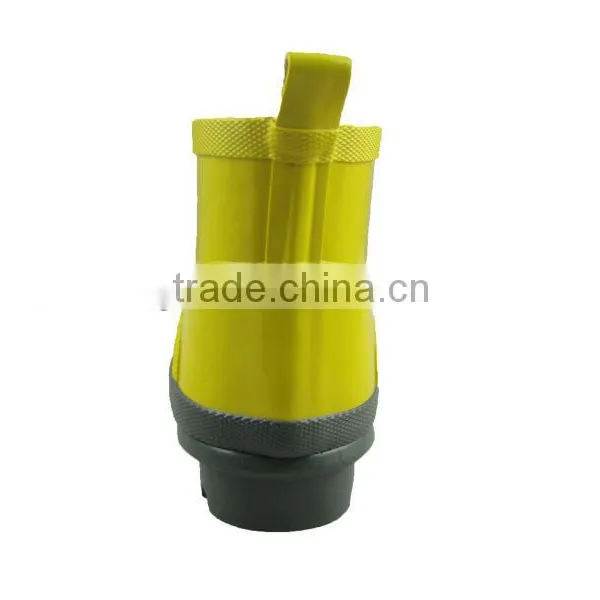 Yellow Lace-up Ankle Rubber Boots photo-3