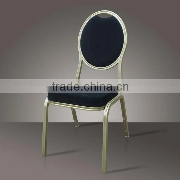 Hotel Furniture Stackable Aluminum Oval Back Dining Chair photo-3
