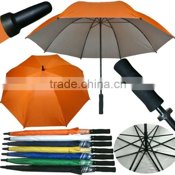 28inch Orange Windproof UV Protection Golf Umbrella