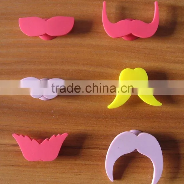 2014 Hot Sell Silicone Mustache Beer Bottle Markers and Bottle Clip Markers photo-4
