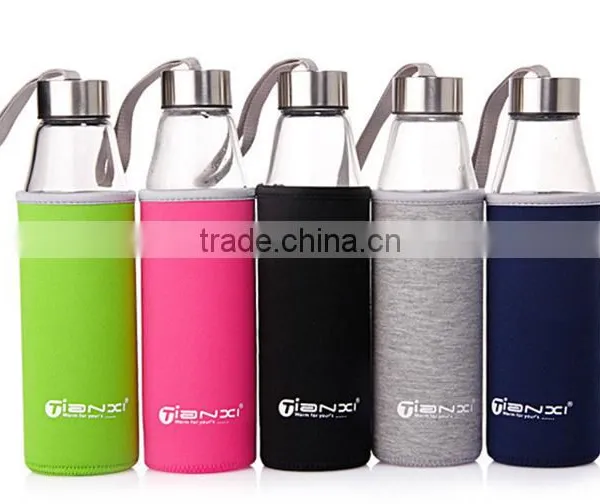 BPA Free Hot Sale White Glass Water Bottle Hot Water Bottle for Girls Voss Water Glass Bottle Wholesale photo-6