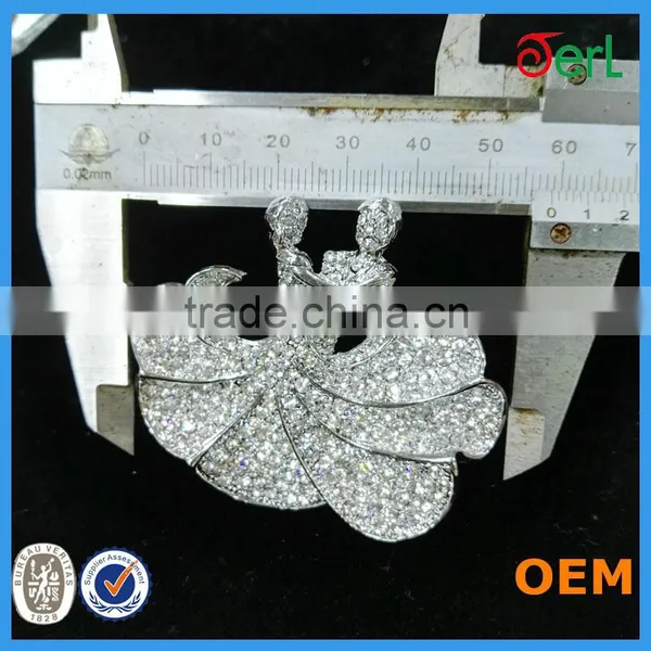Fashion Clear Rhinestone Lover Brooch For Wedding Invitation photo-4