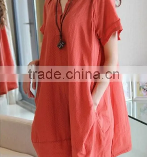 Cotton Linen V-neck Formal Casual Pregnancy Clothing Summer Plus Size photo-4