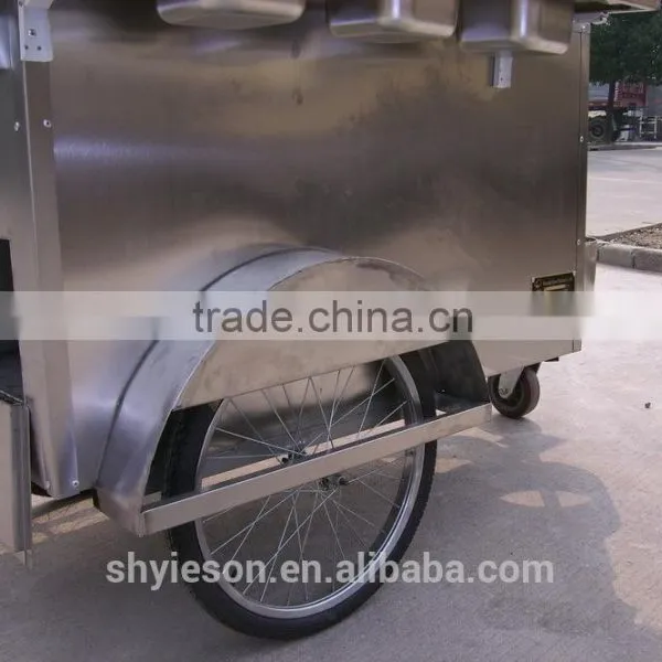 Restaurant Room Bike Food Cart Hotdog Food Cart Beverage Carts With Bike Wheels photo-5