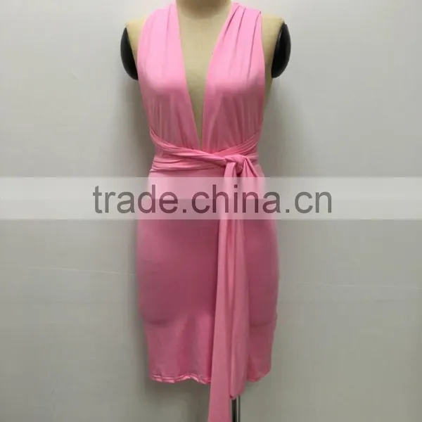 Bonvatt Sexy Mini Dress With Belts Women Fahion Dress 2017 photo-5
