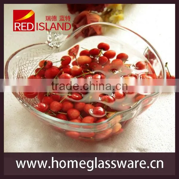 Fruit Tray Crystal 5 Inch Apple Shape Glass Bowl for Salad photo-3