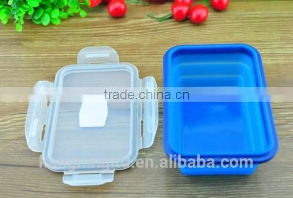 Bpa Free Lunch Box, Square Lunch Box, Silicone Folding Lunch Box OEM Customizable photo-5