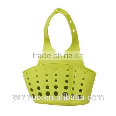 Adjustable Button Type Sink Storage Basket, Food Hanging Baskets Plastic Kitchen photo-5