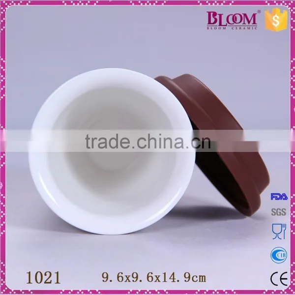 320ml Ceramic Coffee Travel Mug With Silicone Lid photo-3