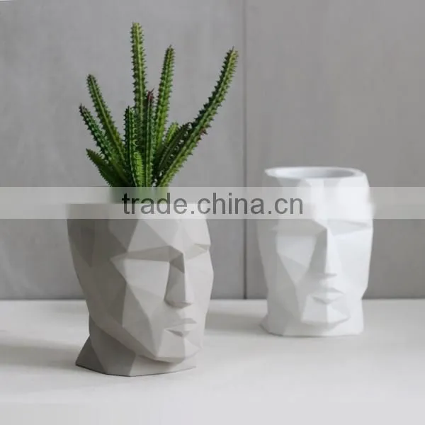 Head Vessel / Planter , Concrete Succulent Air Planter photo-2