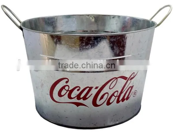 Large Metal Tub Farm Fresh Container Oval Steel Bucket Galvanized Bins Ice Buckets For Beer photo-3
