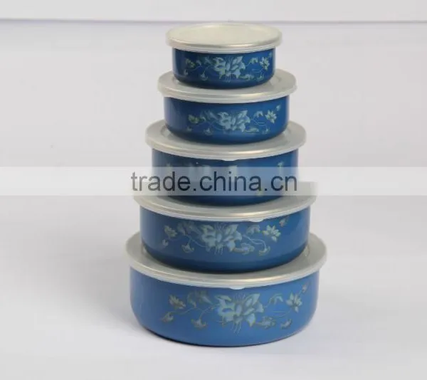 Enamel Storage Bowl Mixing Bowl Salad Bowl Food Container photo-3