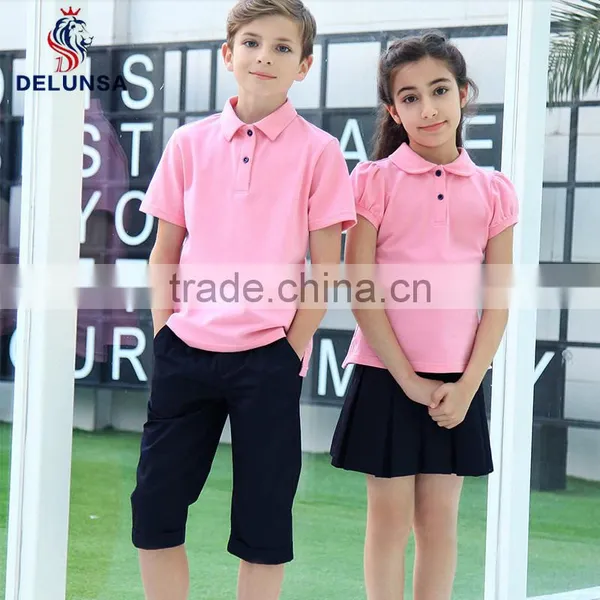 New Design Pink Color Cotton Polo Shirt For Students Wear photo-2