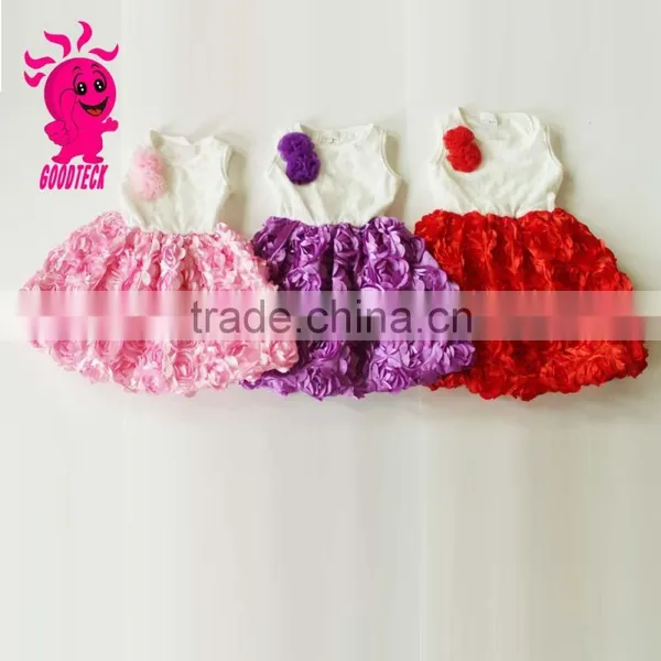 Fashion Beautiful Infant Size Babies Dresses With Flower Infant Party Romper Dress,flower Girls Party Dresses photo-3