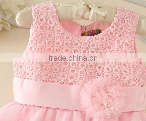 Best Selling India and Pakistan Clothing Child Pink Flower Wedding Dress Vintage Sweet Girl Party Dresses photo-3