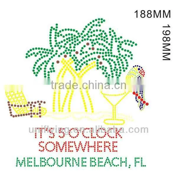 Beautiful Melbourne Beach Hotfix Rhinestone Transfer
