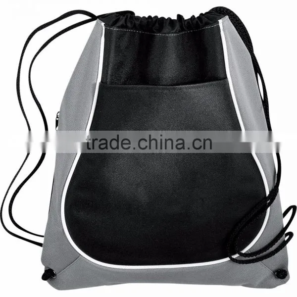 Coil Drawstring Backpack - Has an Open Main Compartment, Which Cinches at the Top, Open Front Pocket and Comes With Your Logo. photo-4