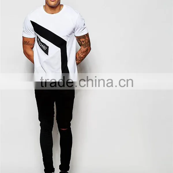 Guangzhou Shandao OEM Manufacturer Hot Sale 180g Polyester Cotton Color Block Short Sleeve O-Neck Men T Shirt photo-5