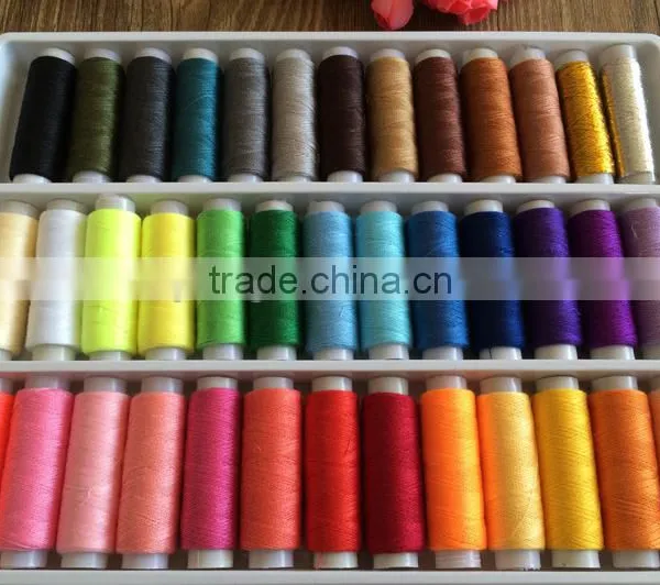 5pcs Plastic Tube of Colorful Polyester Thread Blister on Card photo-4
