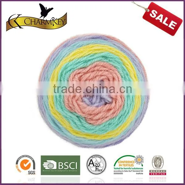 Charmkey Worsted Weight Yarn Special Colour Wheel Acrylic Wool Yarn Knitting Scarf photo-3