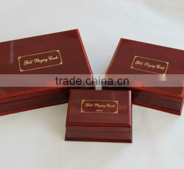 High Quanlity Gold Foil Plated Poker Playing Card Wooden Box For Gifts photo-3