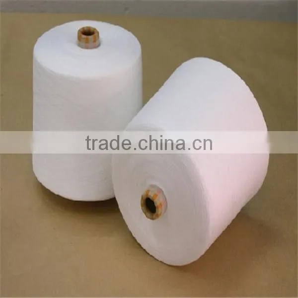 Wuhan Supplier Wholese Raw White Ne 20/2 100 Percent Virgin Polyester Spun Yarn for Kniting photo-2
