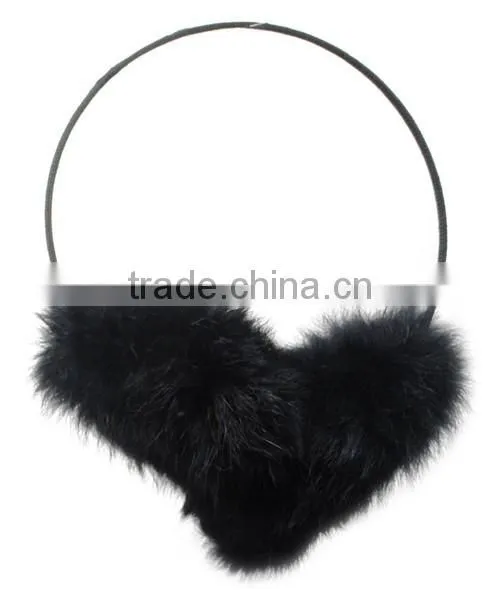 YR853 Fashion Real Rabbit Fur Headwear Ear Muffs photo-2