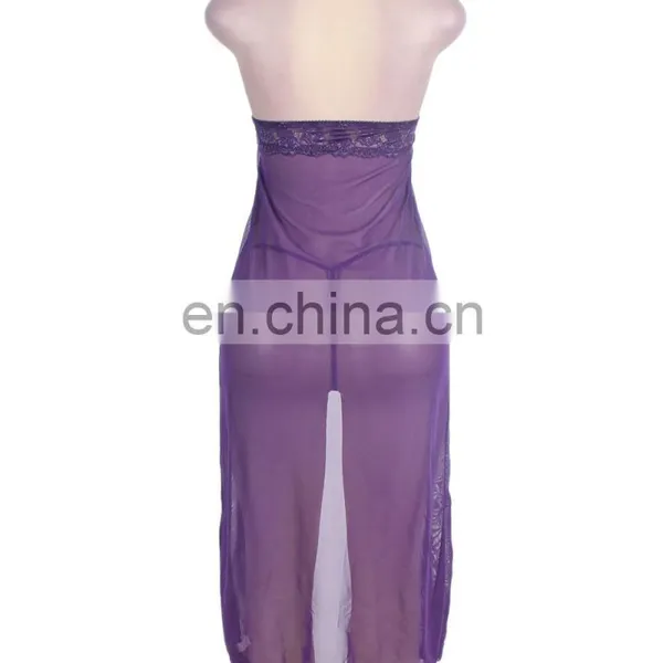 Mature Women Long Satin Sex Nightgown photo-4