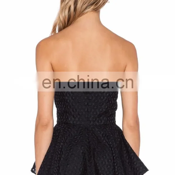 Black Strapless Off Shoulder Girls Party Wear Tops photo-4