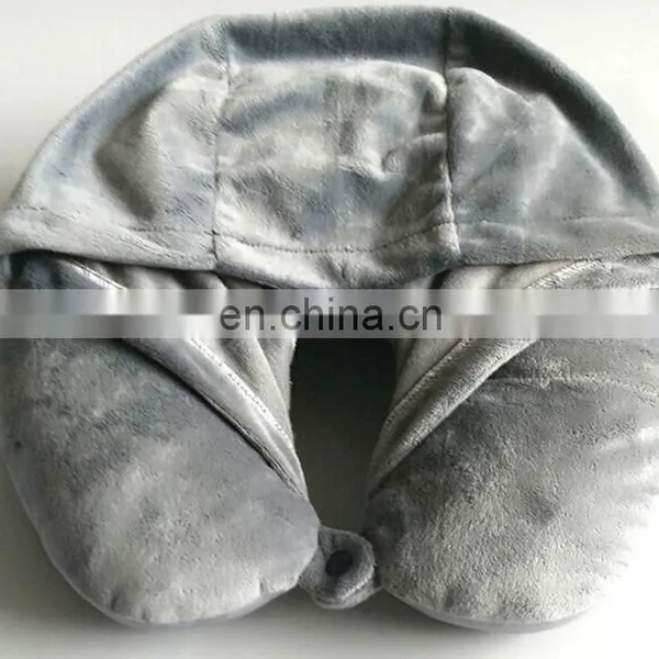 High Quality Cheap u Shaped Pillow With Hat Custom Fashion Soft Plush Travel Massage Neck Pillow photo-3