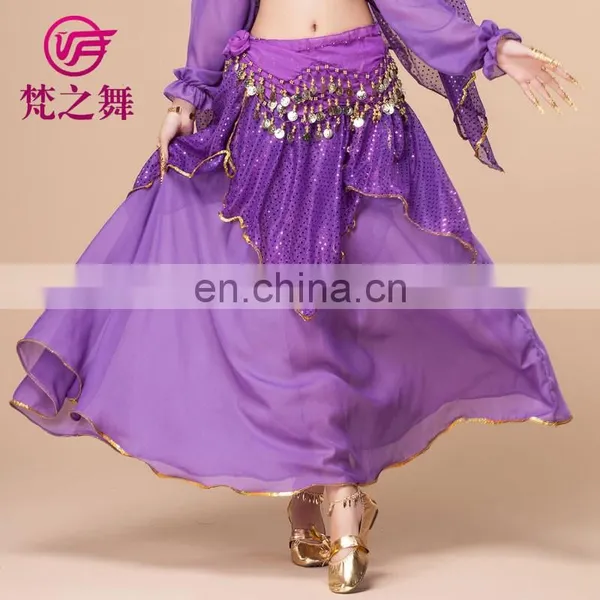 Indian Chiffon Long Professional Belly Dance Skirt Q-6033# photo-2