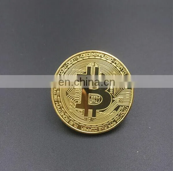 Cheap Wholesale Custom Metal Zinc Alloy Engraved Logo Gold Brass Plated Souvenir Commemorative Challenge Bitcoin Coin photo-2