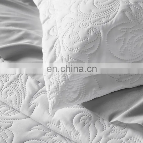American Adult 3 Pcs Woven Plain Color Full King Size Bed Cover Quilt Bedspread Set photo-7