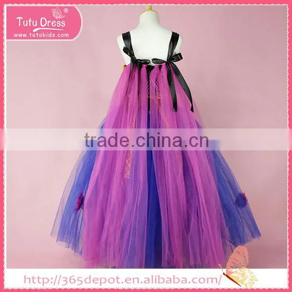 Violet Girl's Flower Dress With Gallus & Cloak photo-2