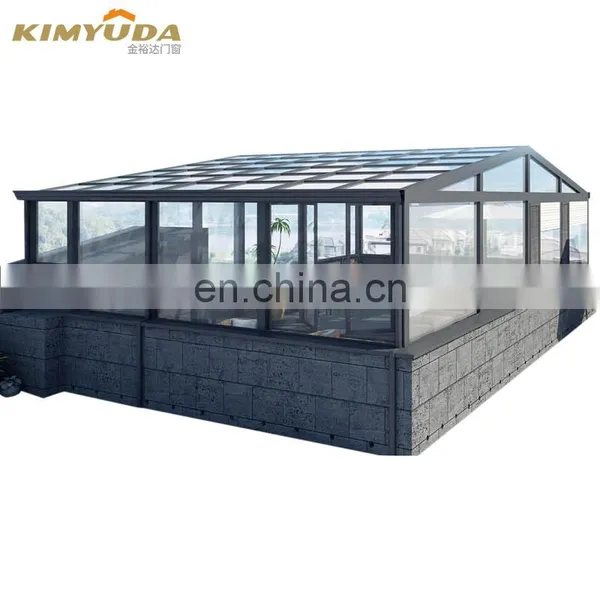 Enclosed Patio Glass House Four Season Customized Aluminum Alloy Sunrooms