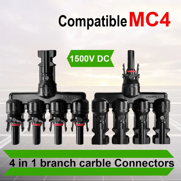NSPV compatible MC flame Resistant Solar parallel Cable 4 in 1 Branch Connector