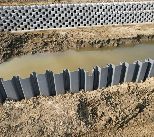 Pvc Retaining Wall Plastic Sheet Pile U Type PVC Sheet Piling for Marine Structures 50+ Years Long Time Life Design photo-2