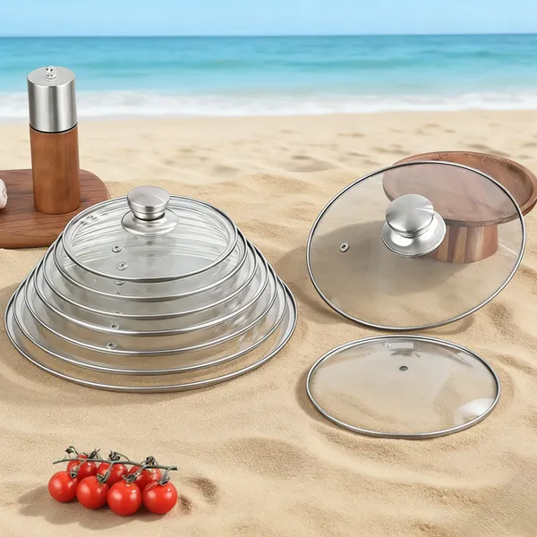 C Type Tempered Glass Cooking Top Cover Food Safe Transparent Glass With Stable Structure for Various Pots and Pans Replacement