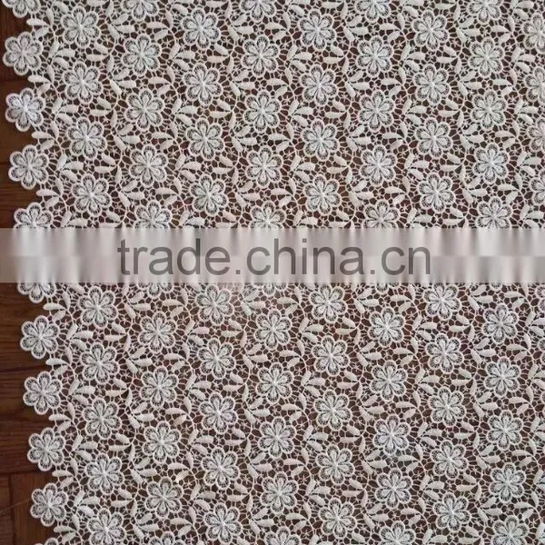 Wholesale Embroidery Fabric Polyester Full Lace Milk Silk Water Soluble Full Lace Fabric For Garment Accessory With Ladies Cloth photo-2