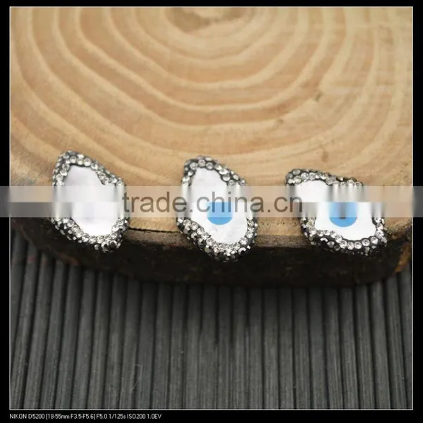 LFD-0048B Wholesale Palm Evil Eye Shell Pave Rhinestone Connector Beads For Bracelet Jewelry Making photo-4