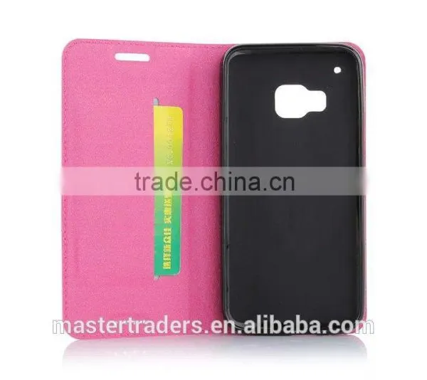 Frosted Auto Pull Flip Wallet PU Leather Case For HTC M9 MT-3024 photo-4
